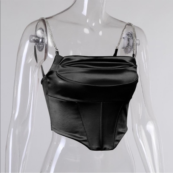 Stretch Satin Corset Top - Picture 2 of 4